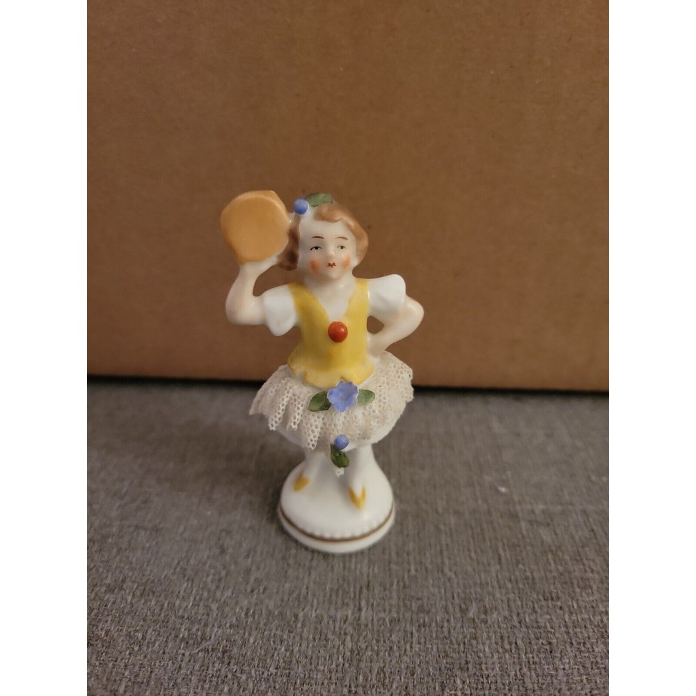 Dresden Lace Figurine Sitzendorf Dancer Vintage Germany